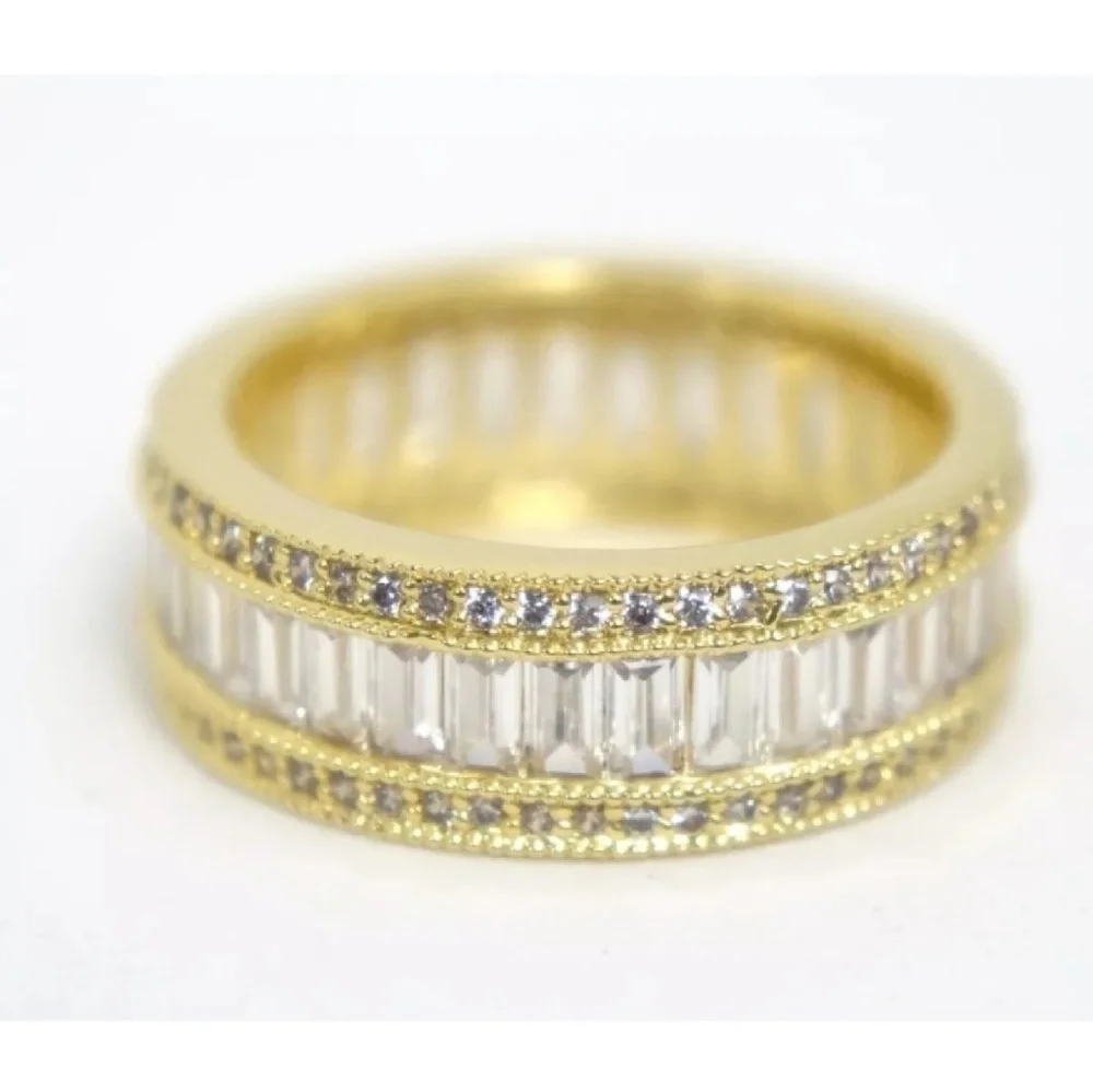 Gold Crystal Eternity Band Ring